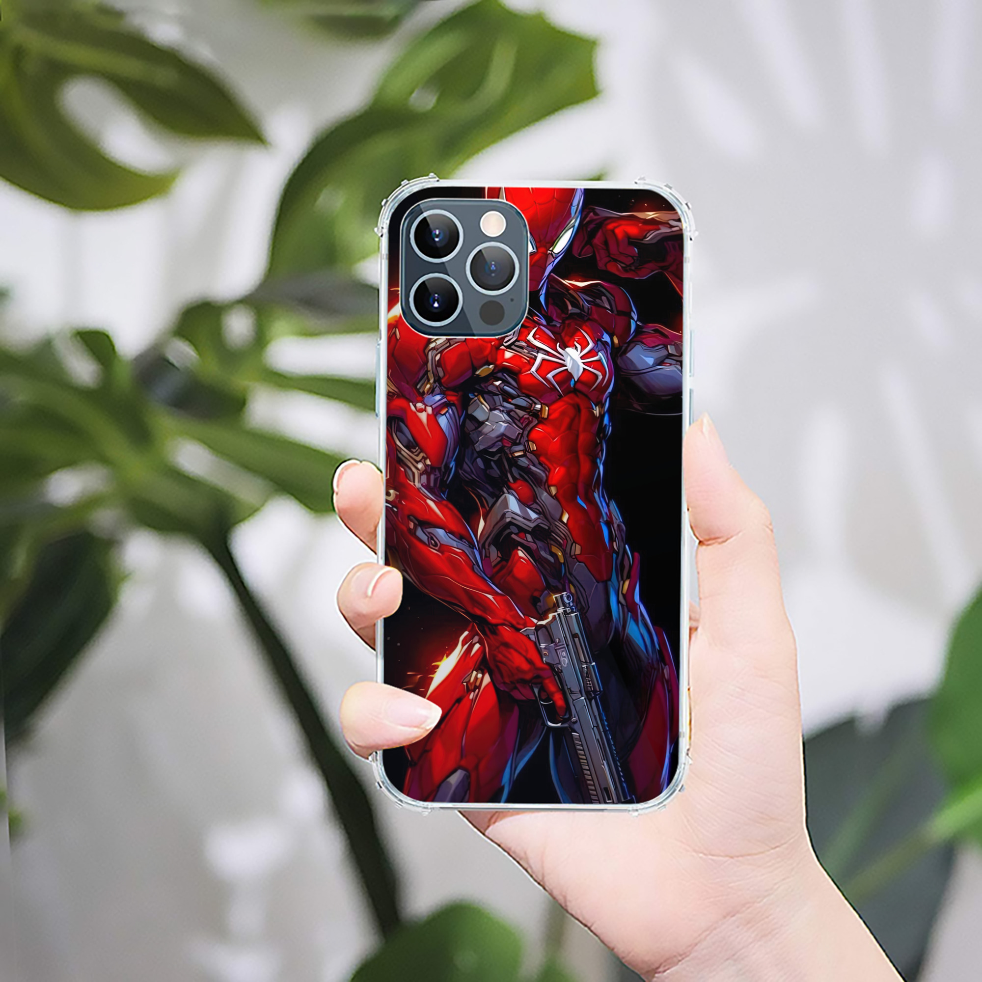 （画像用） Spider Man スパイダーマン 【iPhone 12シリーズ対応】透明スマホケース（クリアソフトケース）